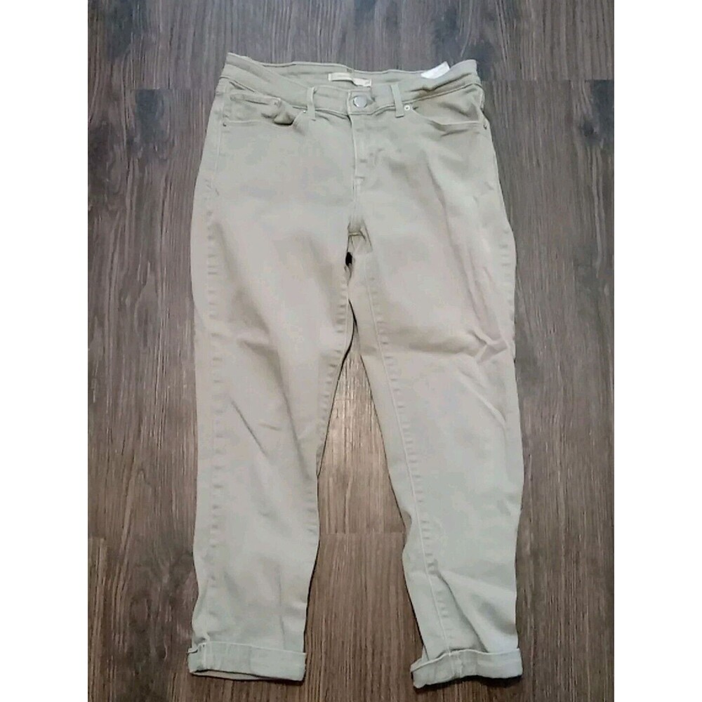 Levis Jeans Womens Size 29 Tan Cropped Mid rise Casual Skinny Denim Stretch